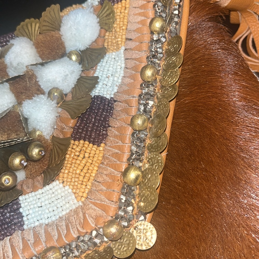 ibBan Anthropologie Hair on Hide Embellished Crossbody - Picture 7 of 10